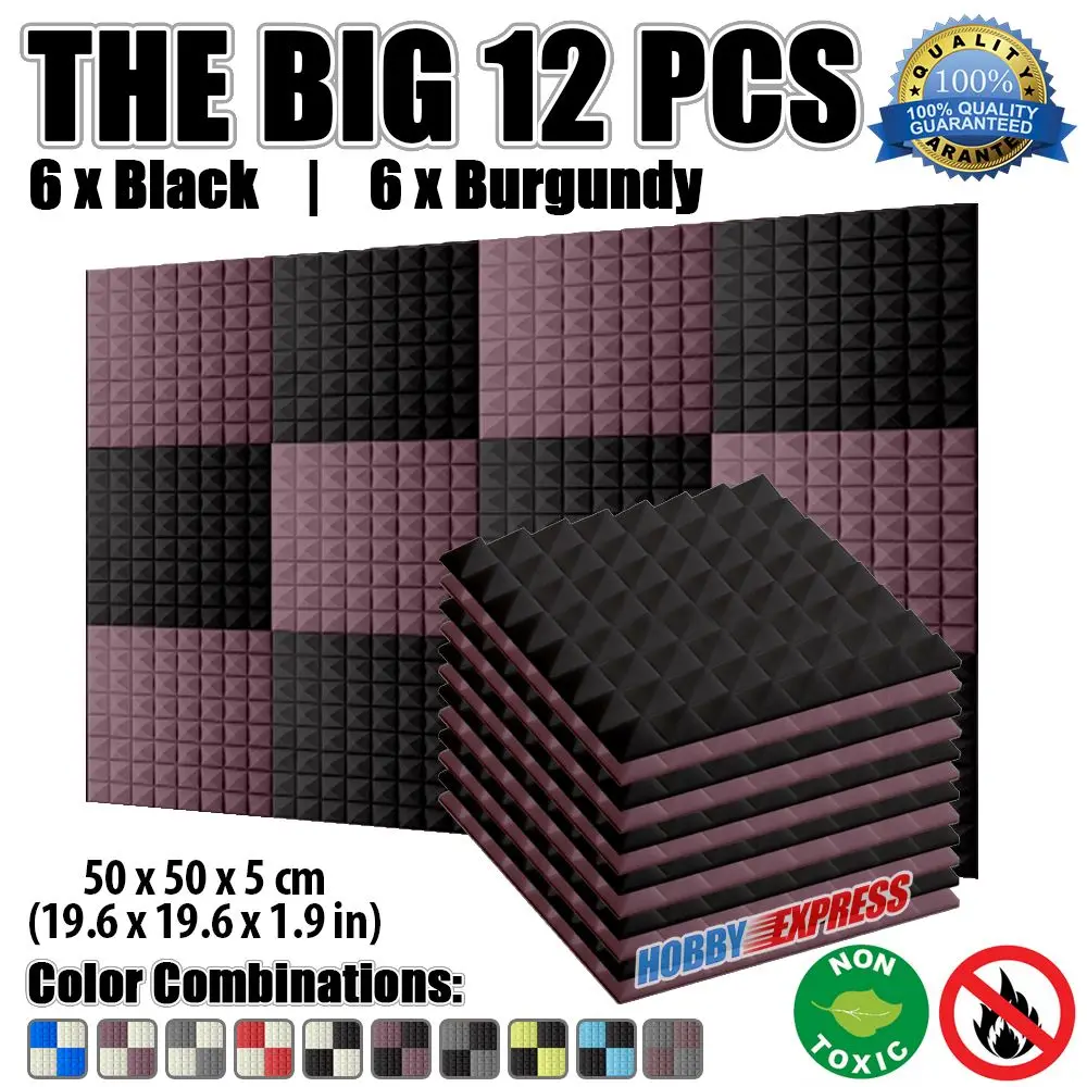 

Arrowzoom 19.6 x 19.6 x 1.9" Sound Absorption Pyramid Studio Acoustic Foam Tile Panel 12 pcs Pack 5 Color Combinations KK1034