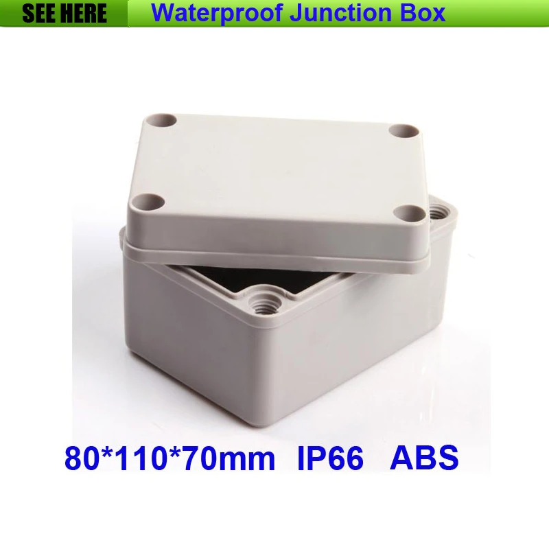

Free Shipping 1 Piece Mini Type IP66 ABS Grey Waterproof Plastic Waterproof Electrical Enclosure 80*110*70mm