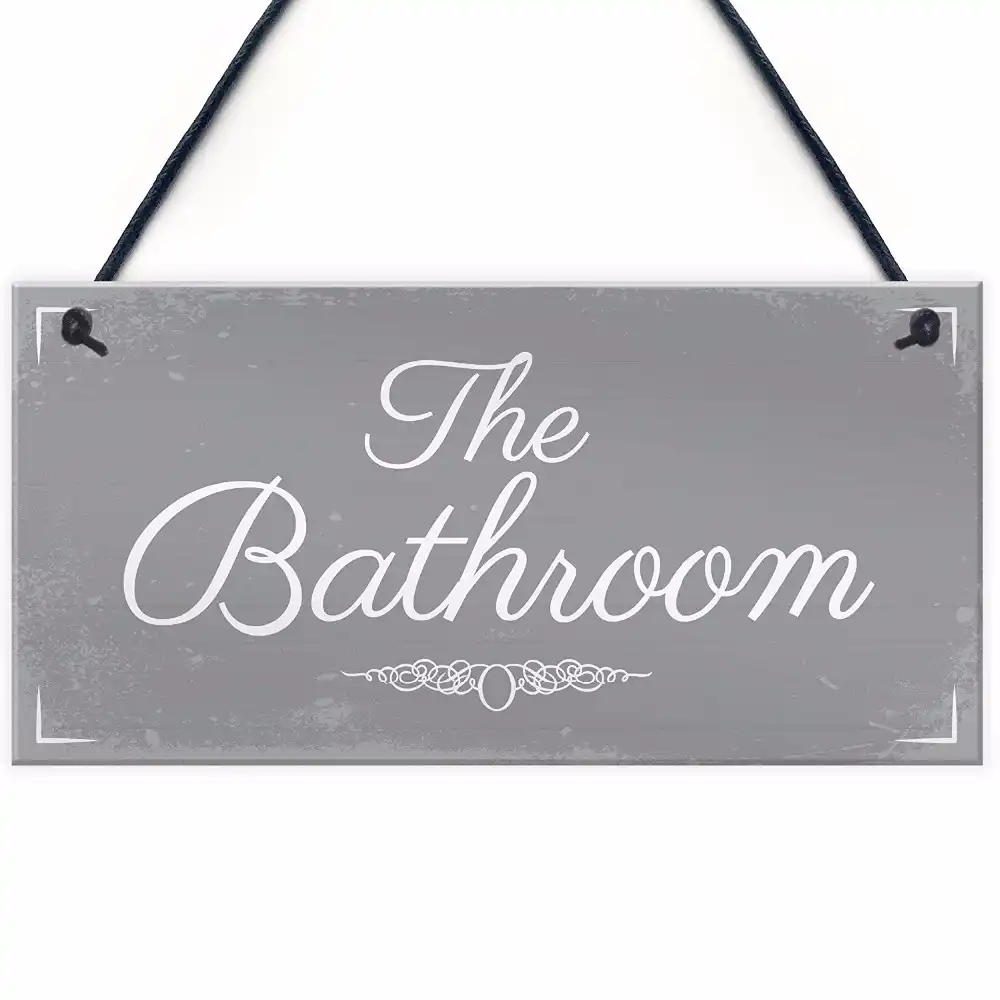 Meijiafei The Bathroom Shabby Chic Hanging Door Sign Plaque Sign For Toilet Or Bathroom The Loo Home Decor 10 X 5 Plaques Signs Aliexpress