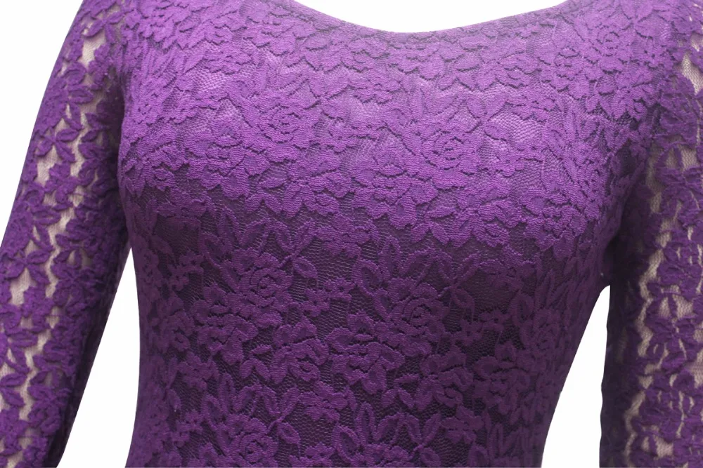 O-neck Slim One-piece Lace Dress With Three Quarter Sleeve O-neck Slim One-piece Lace Dress With Three Quarter Sleeve
