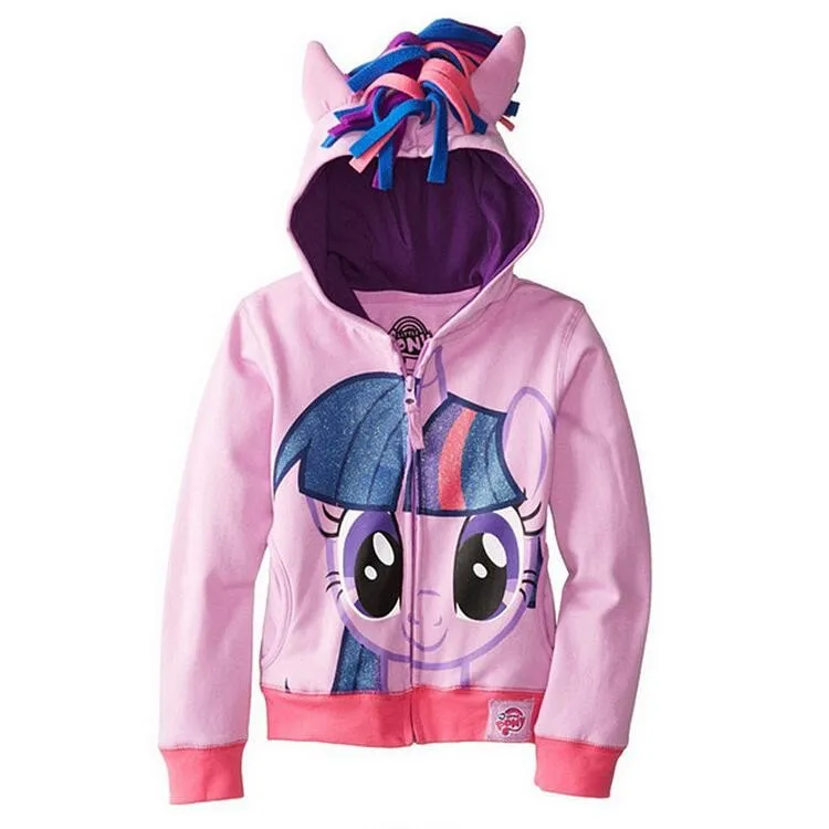 

Little Pony Girls Coat Spring And Autumn Cotton Kids Jackets Lovely Coat For Girls Hoodie Outerwear For 3-8Y Children Clothing