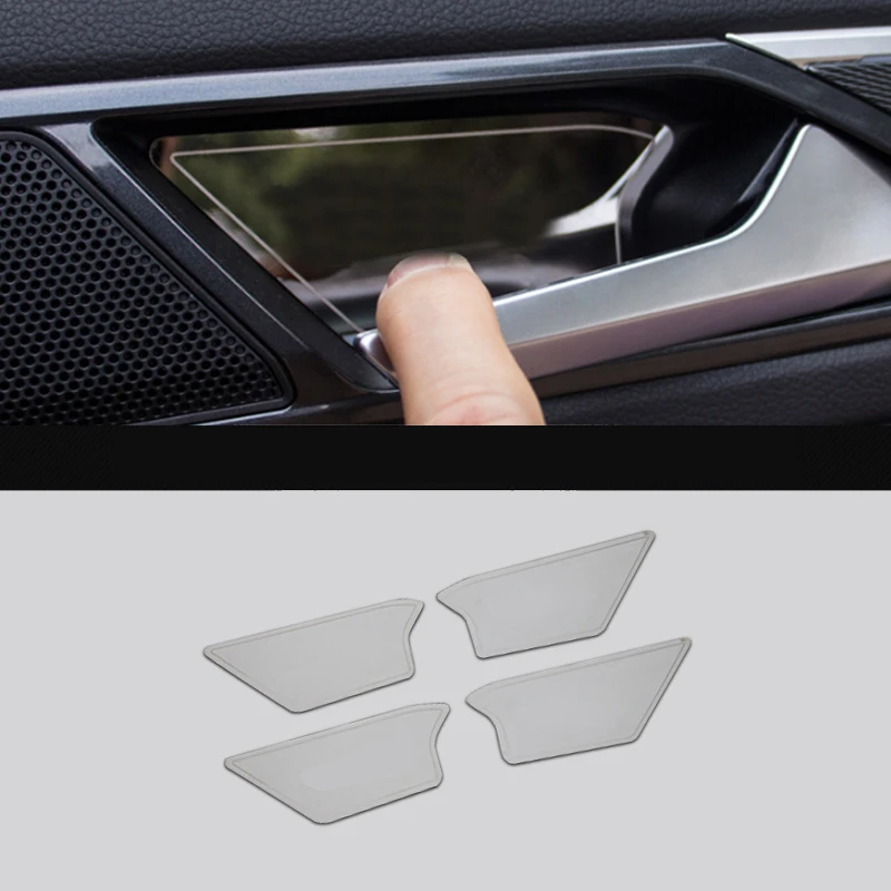 Lsrtw2017 Нержавеющая сталь автомобиля внутренняя дверная ручка Панель для Volkswagen Tiguan - Название цвета: silver