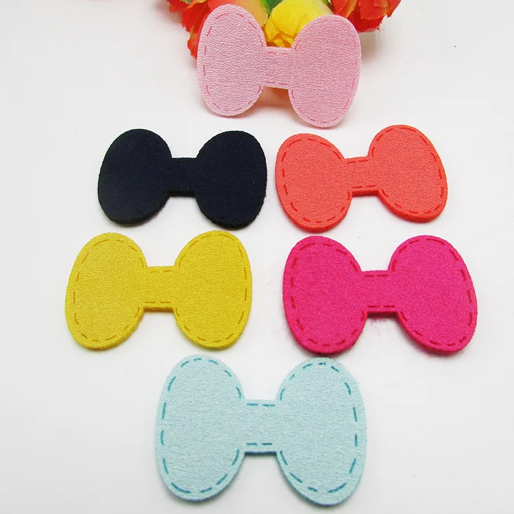 

Mix Color Bowknot Shape Patches 3.8cm 50pcs/Lot for shoes and cloth Decoration, Padded Applique for baby hair accessories
