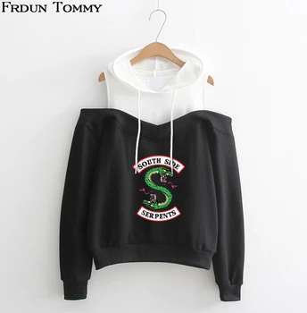 

Riverdale Women Hoodies Sweatshirt Streetwear Exclusive American TV Fashion Casual Off-shoulder Sweatshirt High Street Style