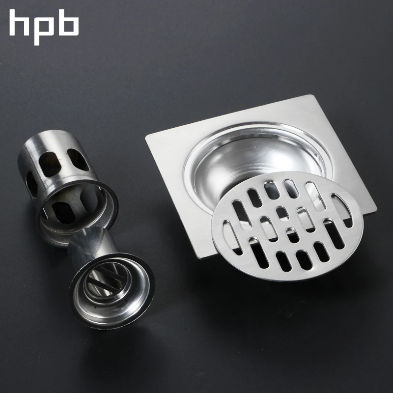 HPB Solid SUS304 из нержавеющей стали душевой сток в полу 10*10 см для дезодорирующей