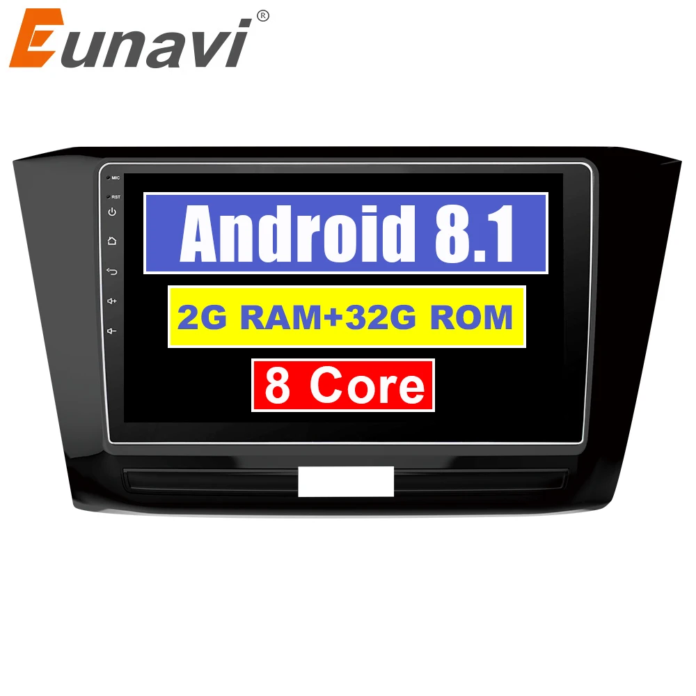 Cheap Eunavi Android 8.1 Octa-core 9 inch Car Radio GPS Navi Player for  VW Volkswagen Passat 2016 With SWC WIFI 2G+32G 0