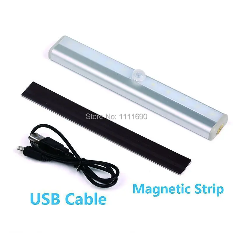 Перезаряжаемая палка на любом месте 10 LED USB зарядка беспроводной датчик движения