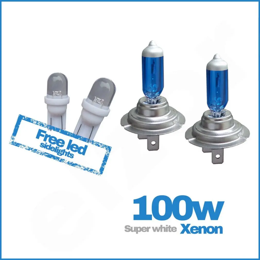 

2Pcs H7 100W High Quality Halogen Bulb Auto Car Headlights Xenon H7 100W Ultra-white Light Vehicle Headlamp Replacement