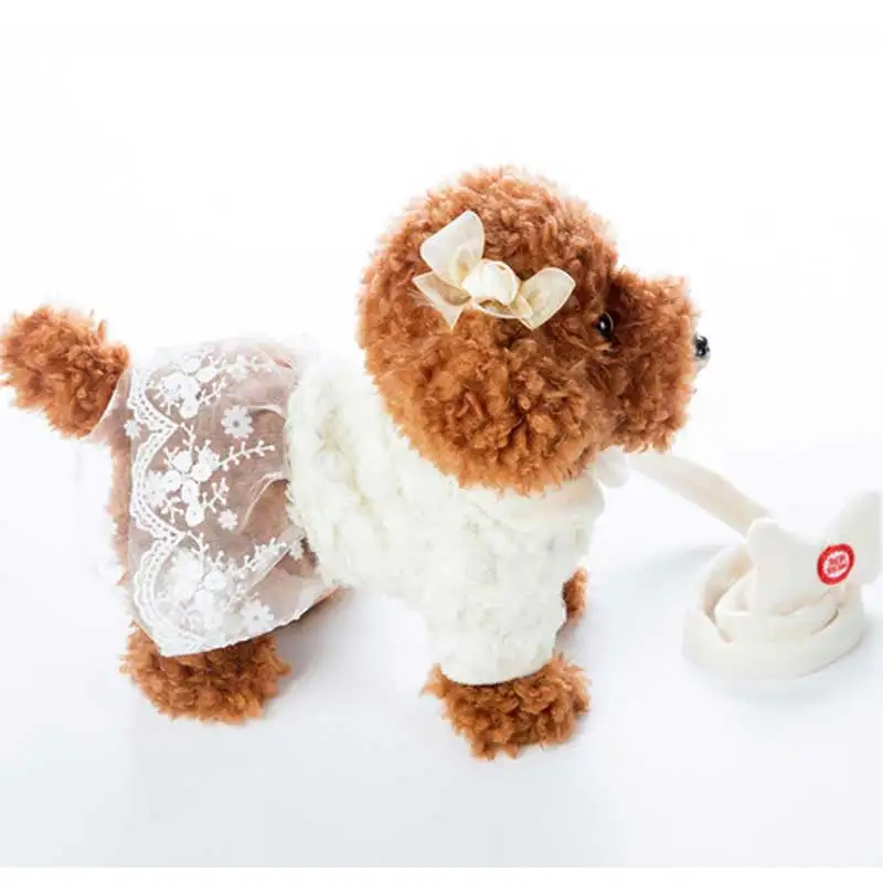 Controle de Som Animais de Estimação Brinquedos de Pelúcia para Crianças Presentes de Aniversário Robô Interativo Eletrônico Pelúcia Andando 72 Canções Trela Cão 7 eletrônico animais de estimação pelúcia cão andando