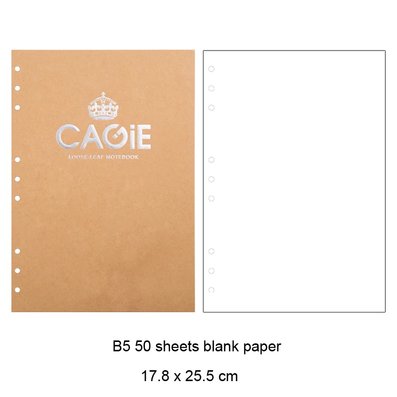 CAGIE New Blank Paper a7/a6/a5 Journal Refills Notebook Filler Paper Spiral Sketchbook Papper CAGIE New Blank Paper a7/a6/a5 Journal Refills Notebook Filler Paper Spiral Sketchbook Papper
