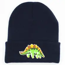 LDSLYJR Стегозавр вышивка утолщенная вязаная шапка зимняя теплая шапка Skullies шапка бини шапка для мужчин и женщин 91