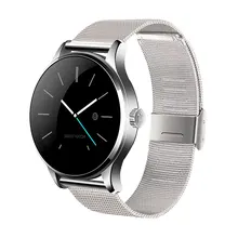 Runde Bluetooth Smart Watch Klassische Gesundheit Metall Smartwatch mit Pulsmesser für Android ISO Phone Remote Kamera Uhr