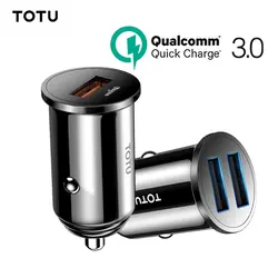 TOTU Quick Charge 3,0 Автомобильное зарядное устройство для samsung Xiaomi Mini Dual USB 3.4A Быстрая зарядка зарядное устройство для мобильного телефона адаптер