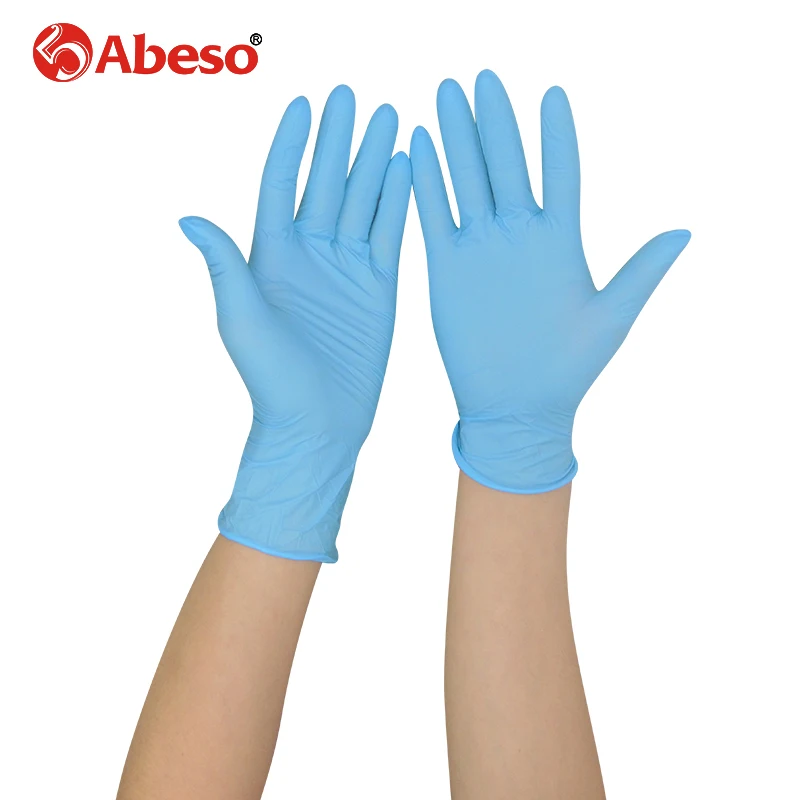 

ABESO 100 pcs/ box NBR latex Electronic disposable gloves for food home cleaning Acid Alkali resistance antiskid golves A7100