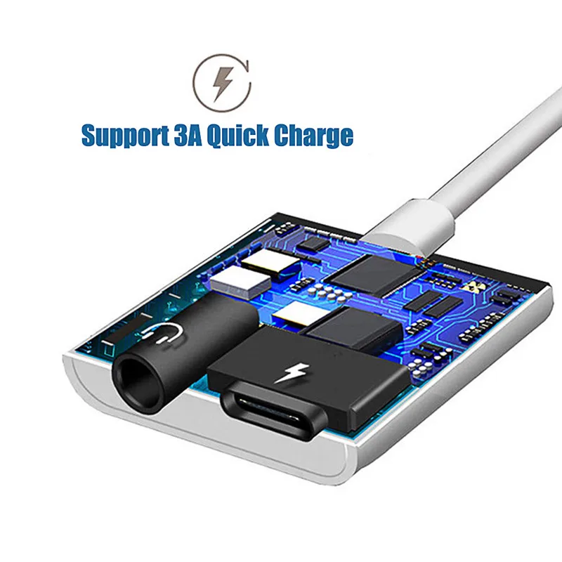Быстрая зарядка Тип C Aux Jack для наушников аудио адаптер зарядка USB C type-C до 3,5 мм кабель для наушников для Xiaomi Redmi 7 для huawei