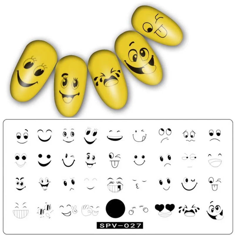 

Major Dijit 1Pc smile Pattern Nail Stamping Plates Plant Nail Art Stamp Image Template Manicure Stencils Nail Decoration