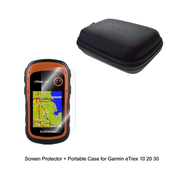 

Outdoor Traveling Protect Portable Case Bag +Clear Screen Protector Shield Film for Garmin GPS Edge eTrex 10 20 30 10x 20x 30x