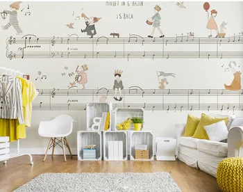

Bacaz Original Princess Music NOTE 3d Cartoon Wallpaper Mural for Girl Kids Room 3d Cartoon Mural 3d Photo Mural Wall paper