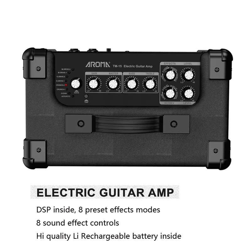 Арома TM-15A электрогитара Усилитель 15 Вт портативный усилитель с микрофоном Интерфейс Встроенный перезаряжаемый аккумулятор и Bluetooth