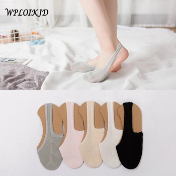 

[WPLOIKJD] Fashion Slippers Ship Ankle Socks Women Candy Color Antiskid High Quality Cotton Socks Comfortable Half-Bottom Sock