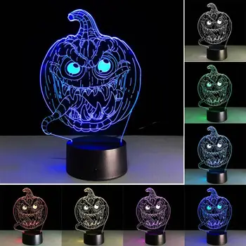 

3D Stereo Pumpkin Vision Lamp Halloween 3D color changing LED Night Light Living Room Decoration Light