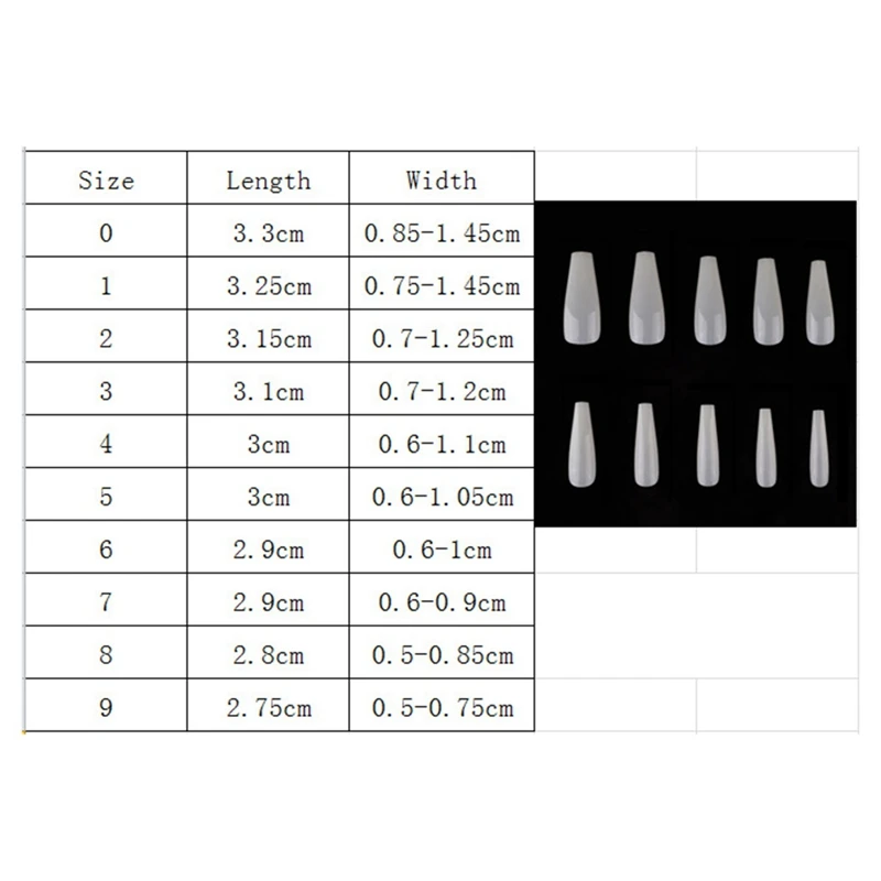 100PCS Long Ballerina Half Nail Tips Clear Coffin False Nails ABS Artificial DIY False Fake UV Gel Nail Art Tips High Quality