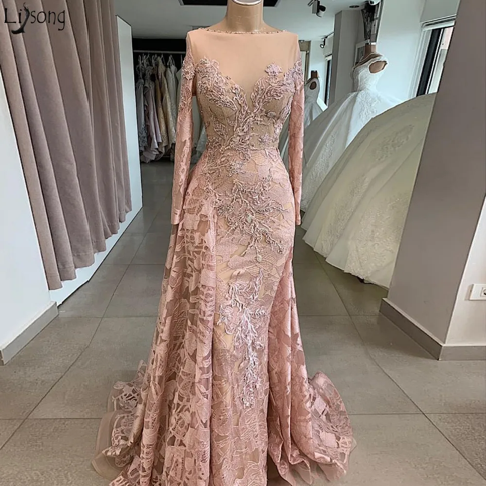 luxurious-sexy-african-dubai-evening-dresses-sheer-neck-lace-beaded-prom-dresses-mermaid-vintage-formal-party-bridsmaid-graduation-dresses