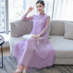 2019 летнее короткое платье с короткими рукавами qipao винтажное китайское платье cheongsam традиционное китайское платье