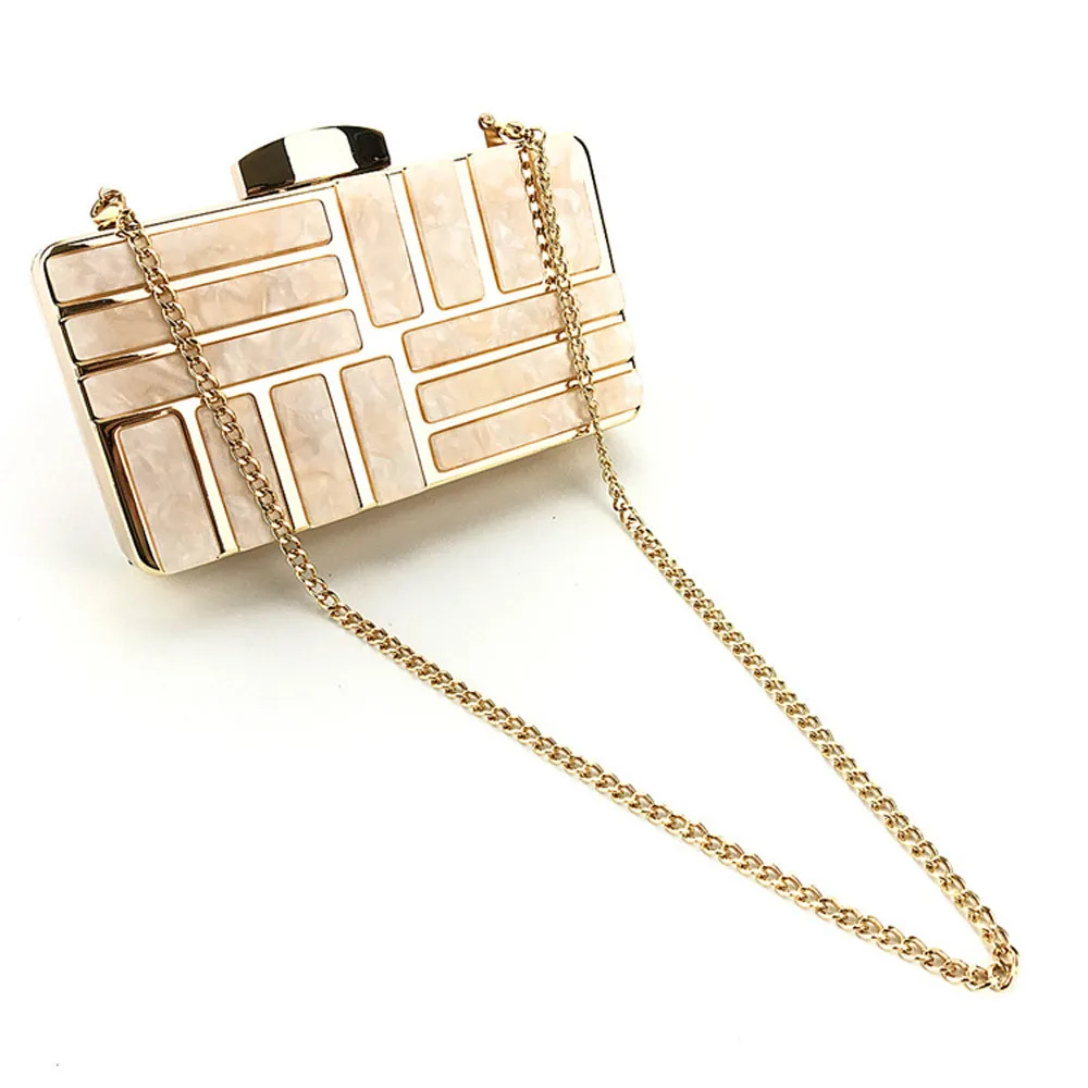 Evening Bags Acrylic Material Handbag Clutches Evening Chain Metal Texture Crossbody Bags Party HandBag Evening Bags Acrylic Material Handbag Clutches Evening Chain Metal Texture Crossbody Bags Party HandBag