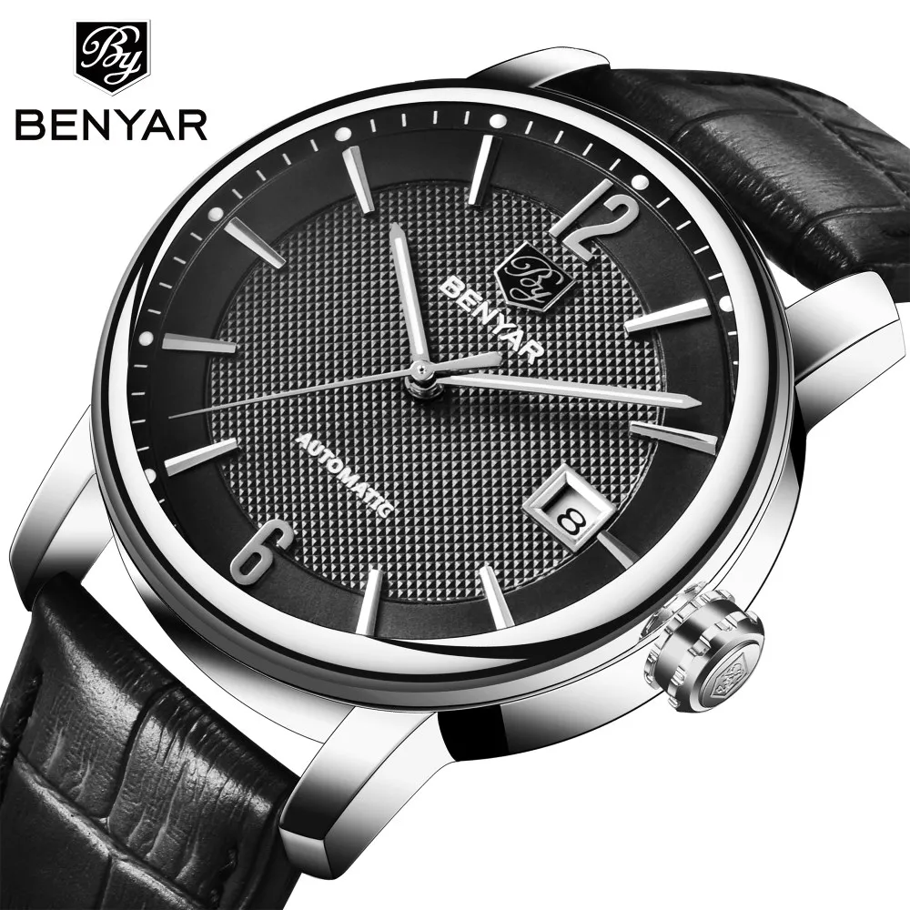 2018 جديد BENYAR رجال كبار الساعات العلامة التجارية الفاخرة التلقائي الميكانيكية ووتش رجال الأعمال للماء الرياضة الساعات Relogio Masculino