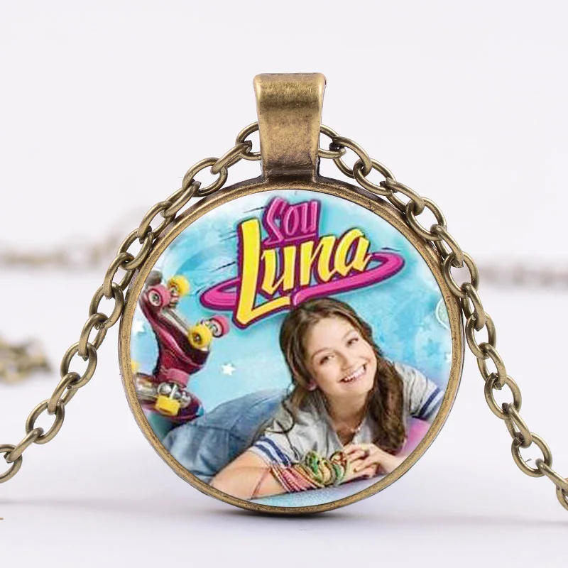 SONGDA Pop tv Soy Luna стеклянный кулон ожерелье 7 стиль Elenco de Soy Luna стеклянные фотографии цепь из кабошона ожерелье девушки дети ювелирные изделия