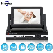 Hiseeu 2.0MP CCTV Camera 1080N 8 Channel 8CH Surveillance Video Recorder 7″ LCD Screen Hybrid DVR HVR NVR Home Security System