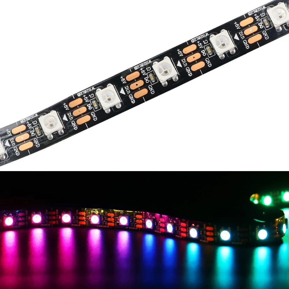 Гибкая светодиодная лента WS2812B 5 В 60 светодиодов 5050 RGB WS2811 IC|5v ws2812b|led strip5050 rgb |