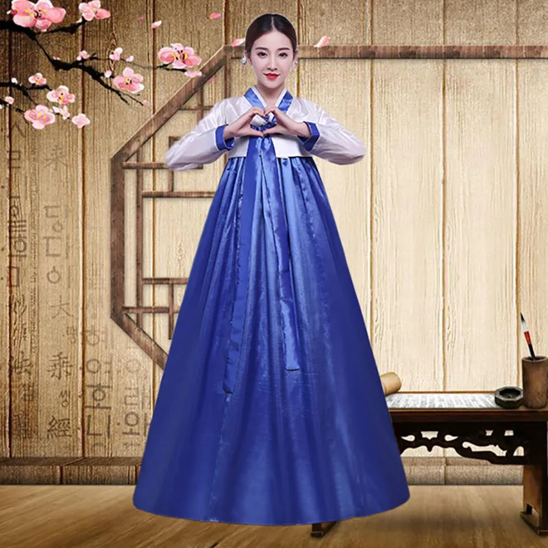 Традиционная корейская одежда платье ханбок для женщин древний дворец халат v-образный вырез Национальный представление кимоно юката Asien