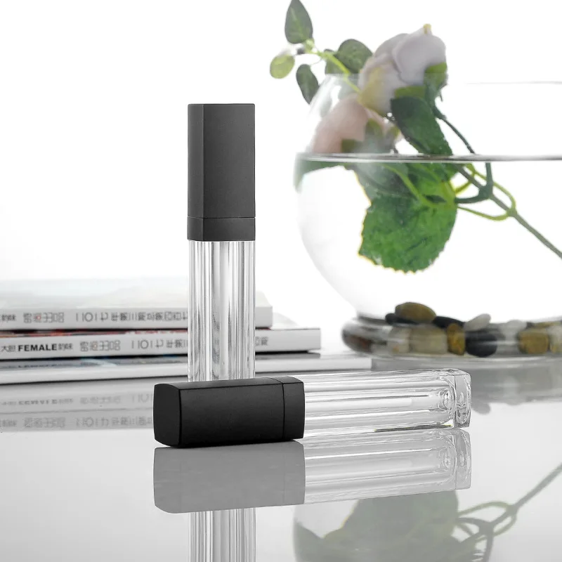 10pcs/lot New Arrived 10ml Square Shape Acrylic Lip Gloss Tube Empty Cosmetic Clear Tubes Containers Bottle With Brush | Красота и