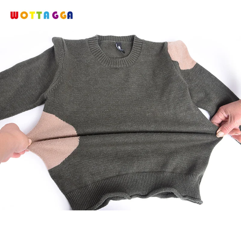 

WOTTAGGA 2019 Boys Sweaters Kids Ruffles Knitted Cardigan Pullover Wool Outerwear Casual Autumn O-neck Children Clothing 3-7Y
