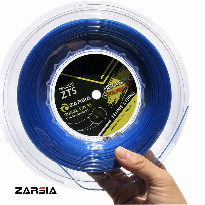 1 Катушка ZARSIA шестиугольник теннисные струны прочный шестигранный полиэстер Теннисная ракетка String1.23MM 200 M big banger Blue string