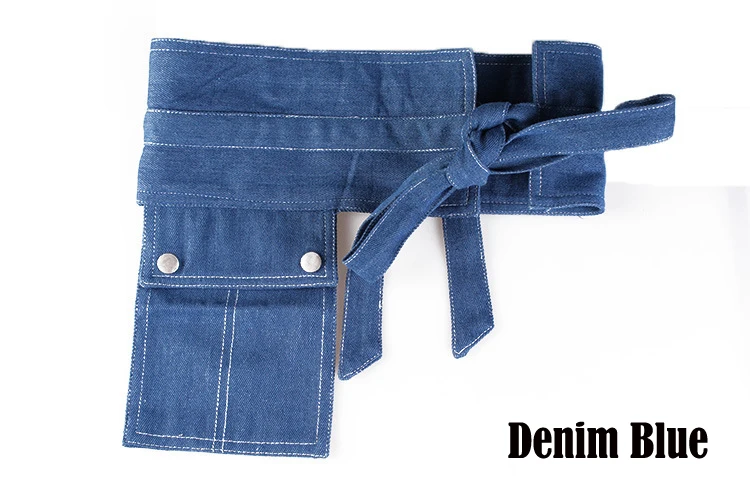 HATCYGGO, джинсовый широкий корсет, джинсы, женские ремни с карманом, пояс для отдыха, для вечерних платьев, женские ремни, аксессуары для одежды - Цвет: denim blue