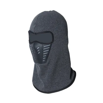 BINGYUANHAOXUAN, плотные шапки-маски на осень и на зиму для улицы с защитой от снега для мужчин и женщин, многофункциональная, в спортивном стиле, теплая, флисовая шапка-бини - Цвет: gray