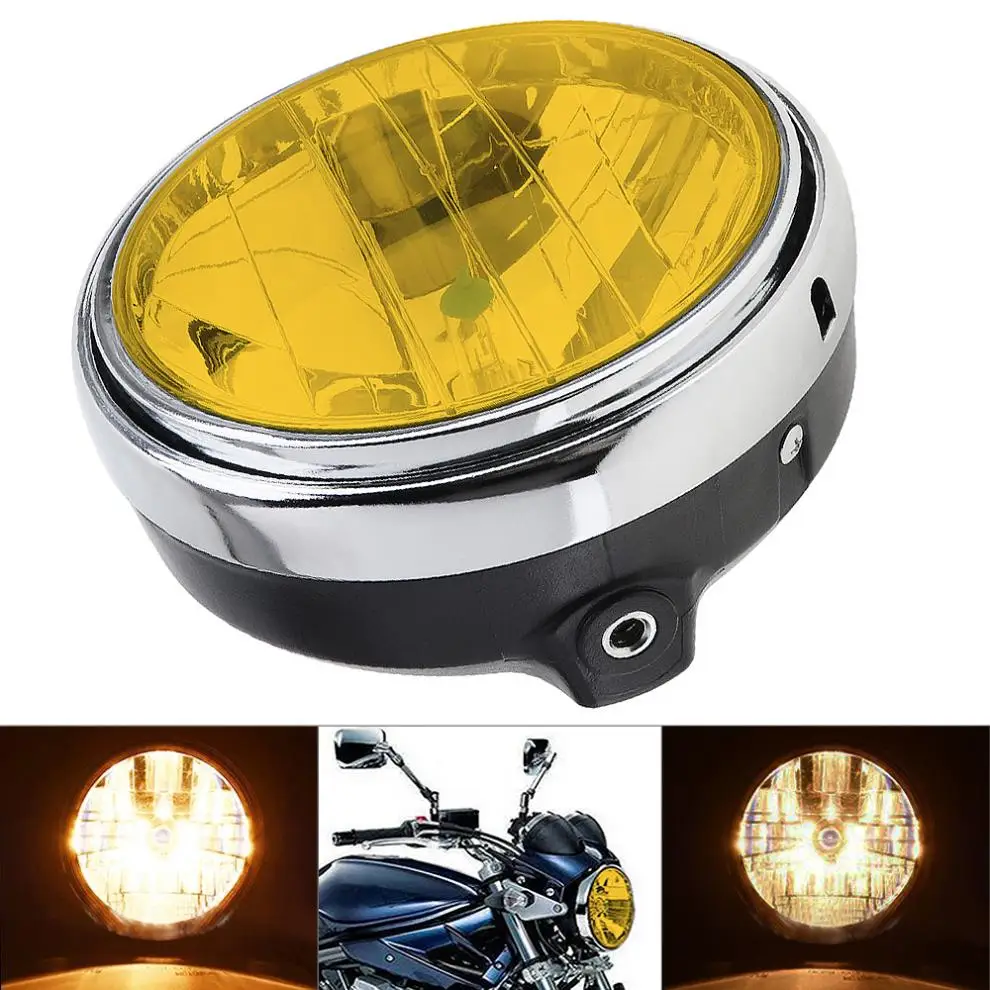 7 Inch 12 V 35W Universal Yellow Glass Clear Lens Beam Motorcycle