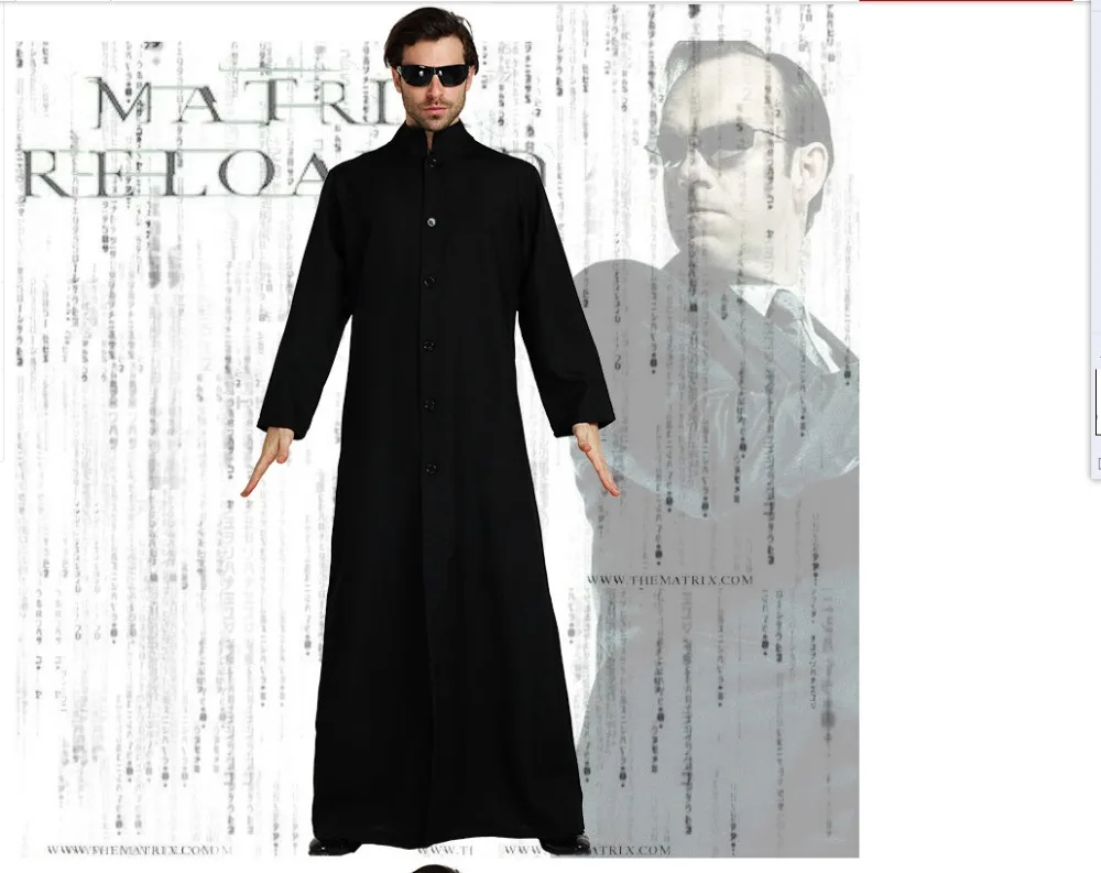 2018 матрица косплей на заказ черный косплей костюм Рождественский длинный рукав черный ветровка комплект = очки + ветровка + брюки