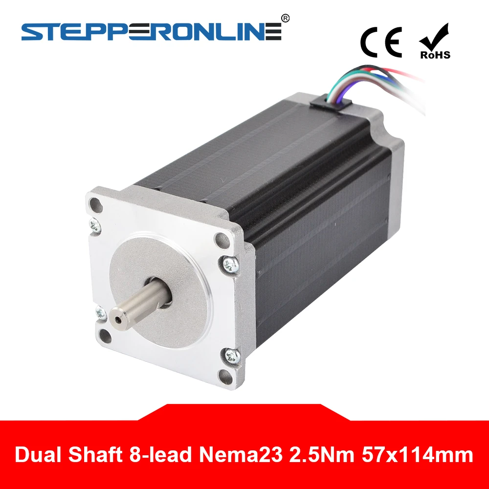 425oz.in Nema 23 Stepper Motor Dual Shaft 3Nm 4.2A 114mm Length CNC Mill Kit
