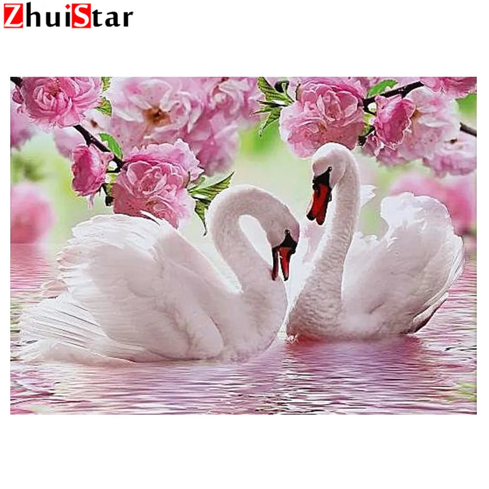 

5D DIY Diamond Painting The swan Full Square Drill Wall Sticker Rhinestone Diamond Embroidery Handmade Decor XY1