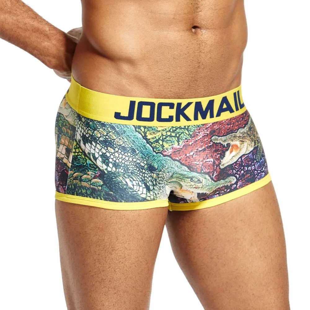 JOCKMAIL Брендовое Мужское нижнее белье боксеры с принтом calzoncillos hombre calcinha cueca боксеры masculina Трусики Шорты Гей Нижнее белье