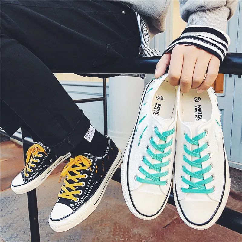 2019 autumn new Korean canvas low cut casual fashion men's shoes