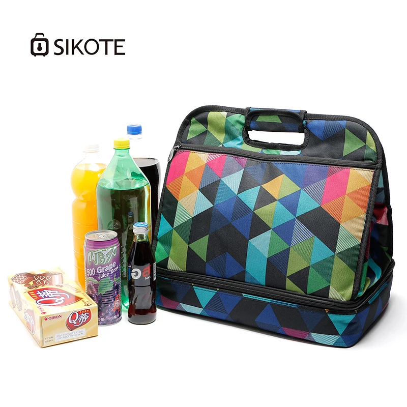 SIKOTE 23L Oxford Doek Koeltas Grote Capaciteit Double layer Vrouwen Lunch Tas Draagbare Houden Verse voor Voedsel en Wijn thermische Zakken SIKOTE 23L Oxford Doek Koeltas Grote Capaciteit Double layer Vrouwen Lunch Tas Draagbare Houden Verse voor Voedsel en Wijn thermische Zakken