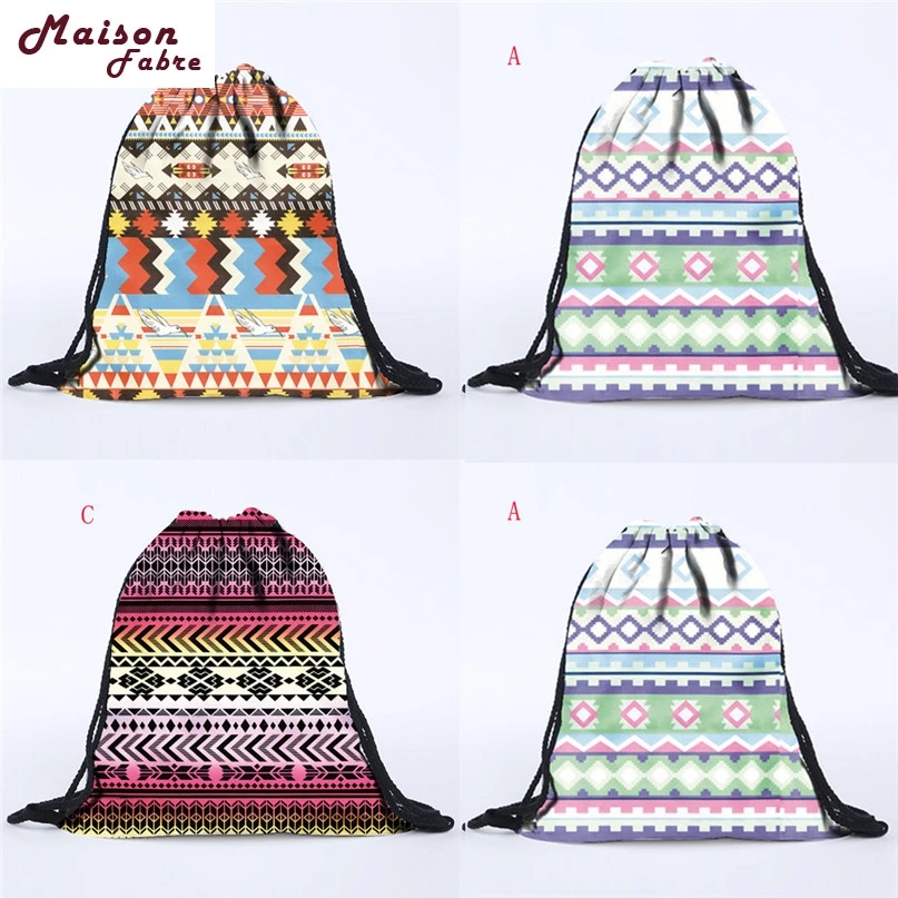 

Jasmine Traveling Unisex Retro Geometric Backpacks 3D Printing Bags Drawstring Backpack Sep30
