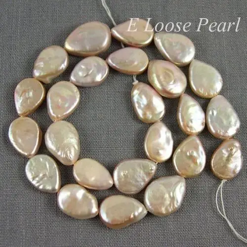 

wholesale Freshwater Pearl Genuine Teardrop Shap Light Pink Loose pearl 12-13mm wedding 15"