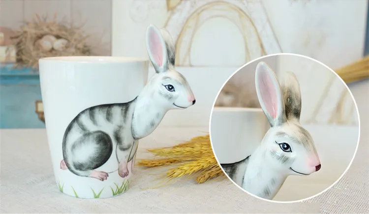CFen A's керамическая кружка для кофе, молока, чая, кружка 3D в форме животного, ручная роспись, животные, кружка, подарки на день рождения