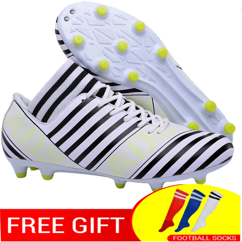 

football shoes for men high cleats soccer With Socks Professional Football Boot FOOTBALL WITH ANKLE BOOTS